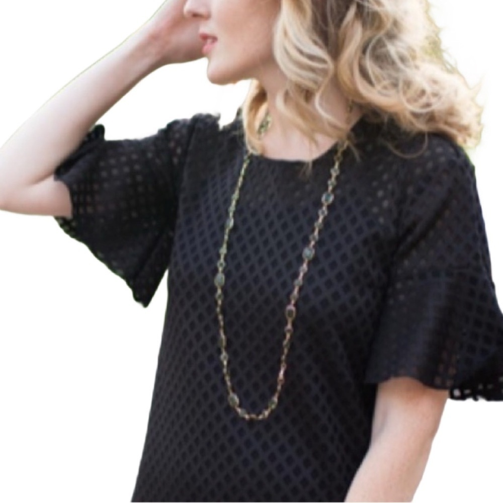 BANANA REPUBLIC Perforated Flutter Sleeve Top